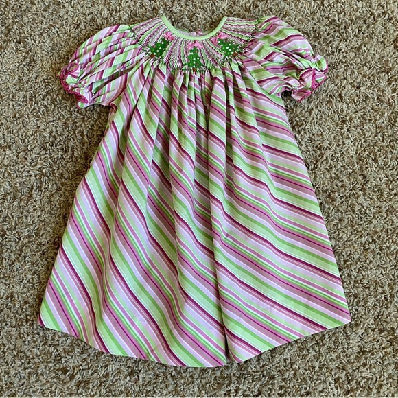 Smocked Christmas Dress Southern Sunshine Kids - Picture 1 of 11